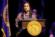 Minnesota Lt. Governor Peggy Flanagan delivers a speech after being sworn in for her second term during her inauguration, Monday, Jan. 2, 2023, in St. Paul, Minn. (AP Photo/Abbie Parr, File)