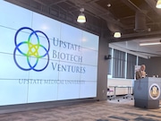 SUNY Upstate Medical University President Mantosh Dewan delivers opening remarks about the Upstate Biotech Ventures fund at the CNY Biotech Accelerator on Monday, July 15, 2024.