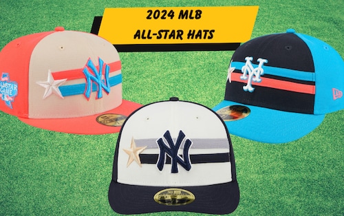 A photo of 2024 MLB All-Star hats.