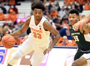 Syracuse forward Elijah Hughes (33) during an exhibition game against Le Moyne on Wednesday, Oct. 31, 2018, at the Carrier Dome in Syracuse, N.Y. Dennis Nett | dnett@syracuse.com