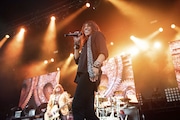 Jeff Keith, of Tesla, performs on stage at Verizon Wireless Amphitheater on Saturday, June,18, 2018, in Alpharetta, GA.