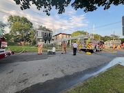 Two homes caught fire on Fitch Street around 6:07 a.m. Wednesday, August 14, 2024.