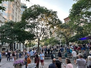 Hanover Thursdays is a music and arts series in downtown Syracuse's Hanover Square. Photo from September 2023 by Michael John Heagerty