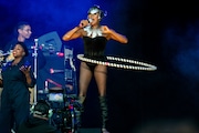 Grace Jones performs at Outside Lands Music Festival on Saturday, Aug. 10, 2024, in San Francisco, Calif. (Photo by Amy Harris/Invision/AP)