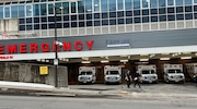 Ambulances at Upstate University Hospital Wedneday afternoon after people were transported there from Brighton Towers after two people were found dead after a possible exposure of drugs. (Dennis Nett | dnett@syracuse.com)