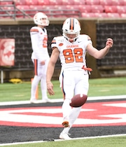 Syracuse kicker Nolan Cooney (92) before the game against Louisville on Saturday, Nov. 23, 2019, at Cardinal Stadium in Louisville, Ky. (Dennis Nett | dnett@syracuse.com)