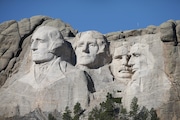 Mount Rushmore National Memorial towers over the South Dakota landscape on October 1, 2013 near Keystone, South Dakota. (Photo by Scott Olson/Getty Images)