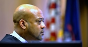 FILE - Judge Kenneth King listens during a probable-cause hearing, April 2, 2015, in Detroit. . (Todd McInturf /Detroit News via AP)