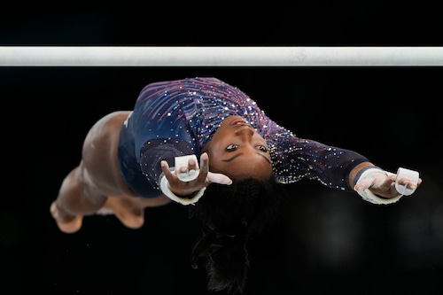 Simone Biles jumping